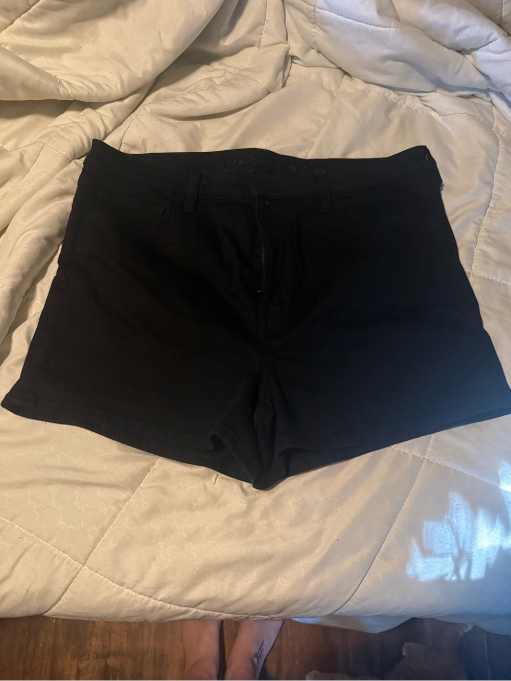 American eagle black highest rise shortie